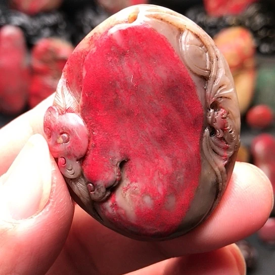 昌化石昌化鸡血石挂件