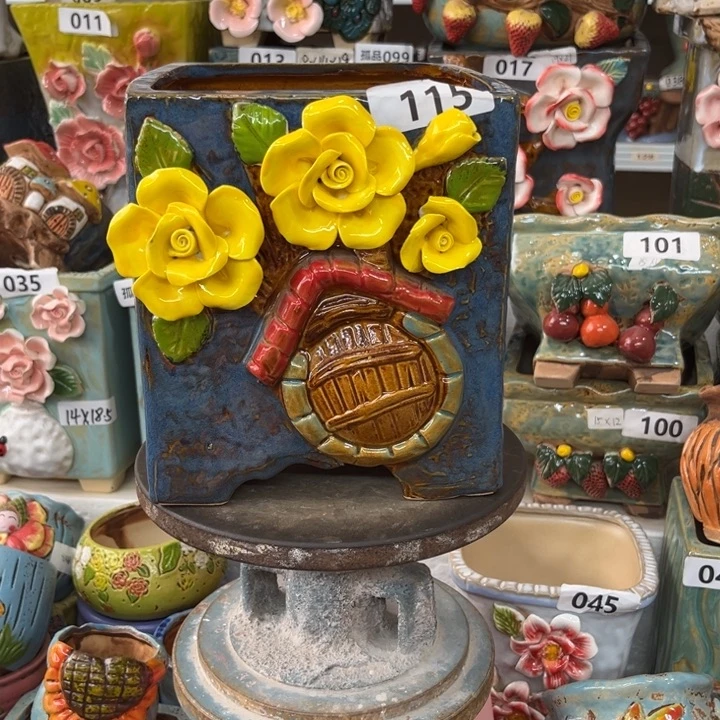 紫砂花盆粗陶材质多肉花盆