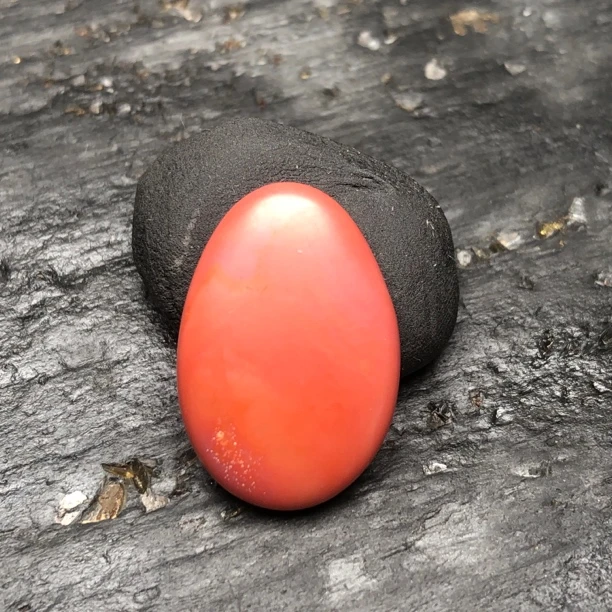 川料原矿南红玛瑙纯手工打磨尺寸25x17.3x7毫米，无裂