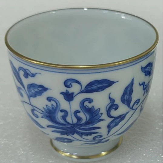 【慕白茶集】青花宝莲茶杯（华隐S1222）