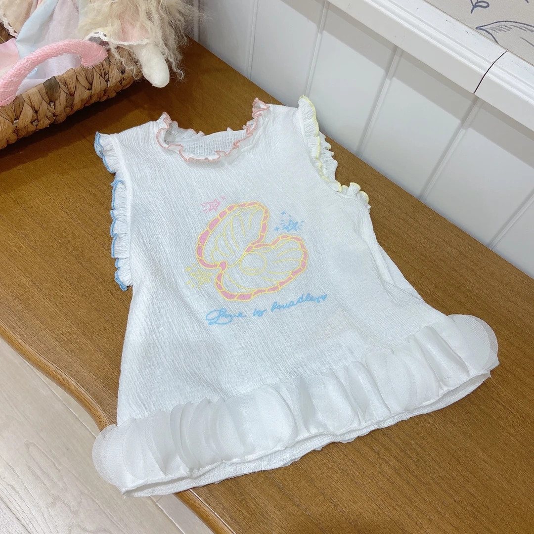 夏季圆领无袖卡通女卡通动漫背心宝宝夏款上衣连衣裙