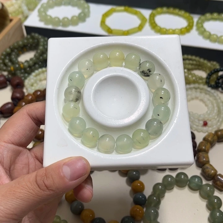 蛇纹石玉未镶嵌手链卡12