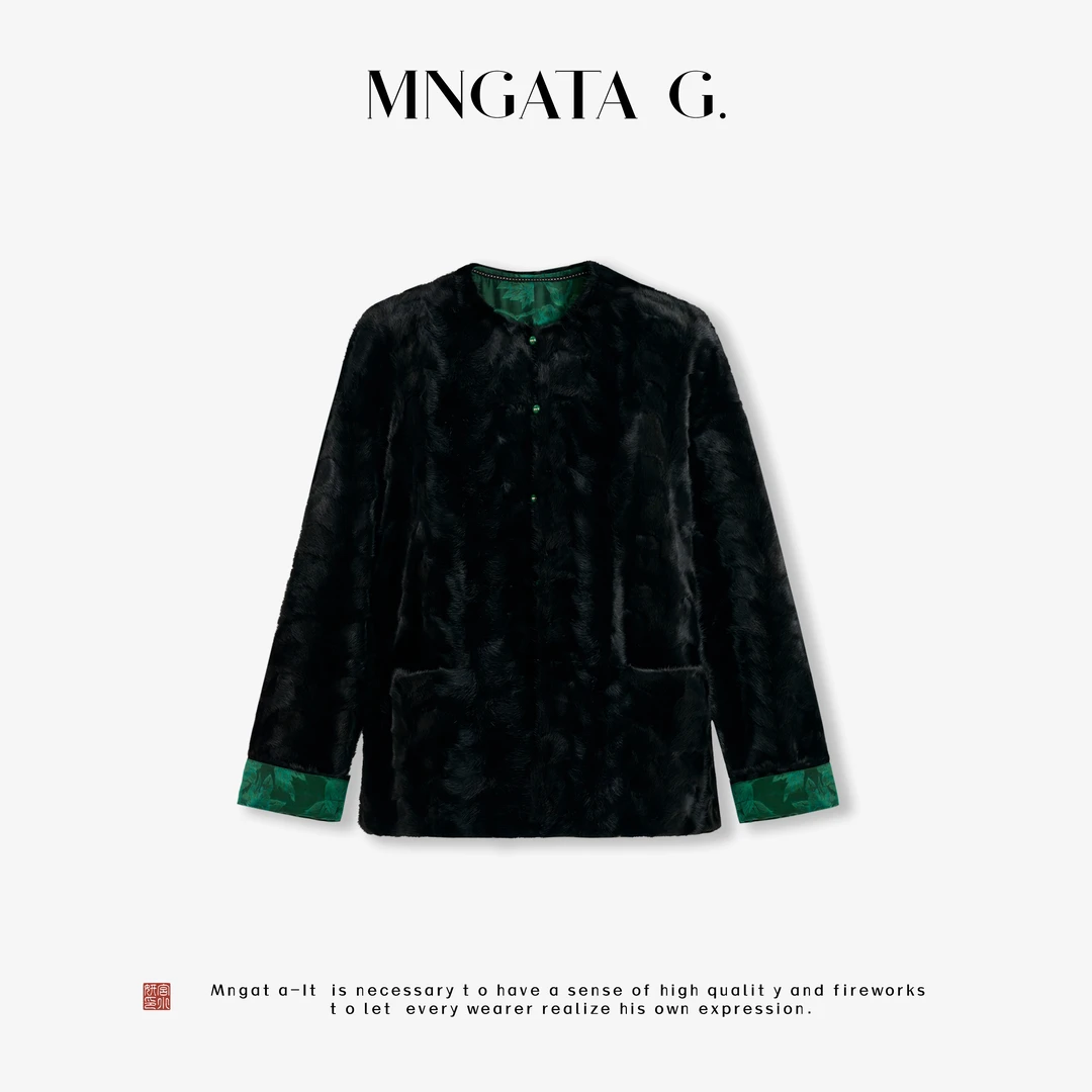 MNGATA G.宫小妍【曼奢水貂·唯见青山】秋冬新中式国风外套5082454