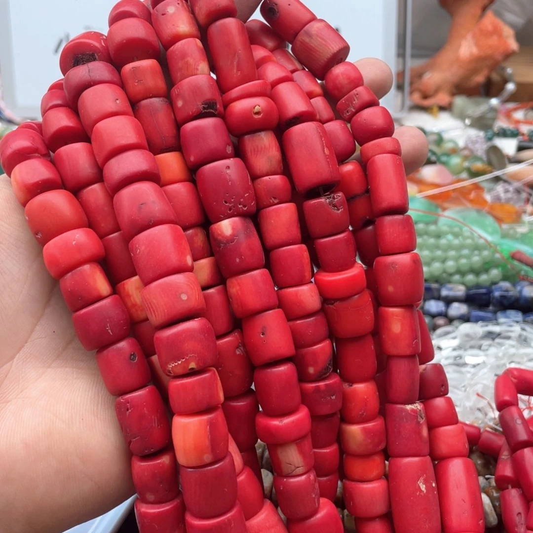 玛瑙/玉髓合金珠宝半成品一条装红精灵墩墩珠卡14左右