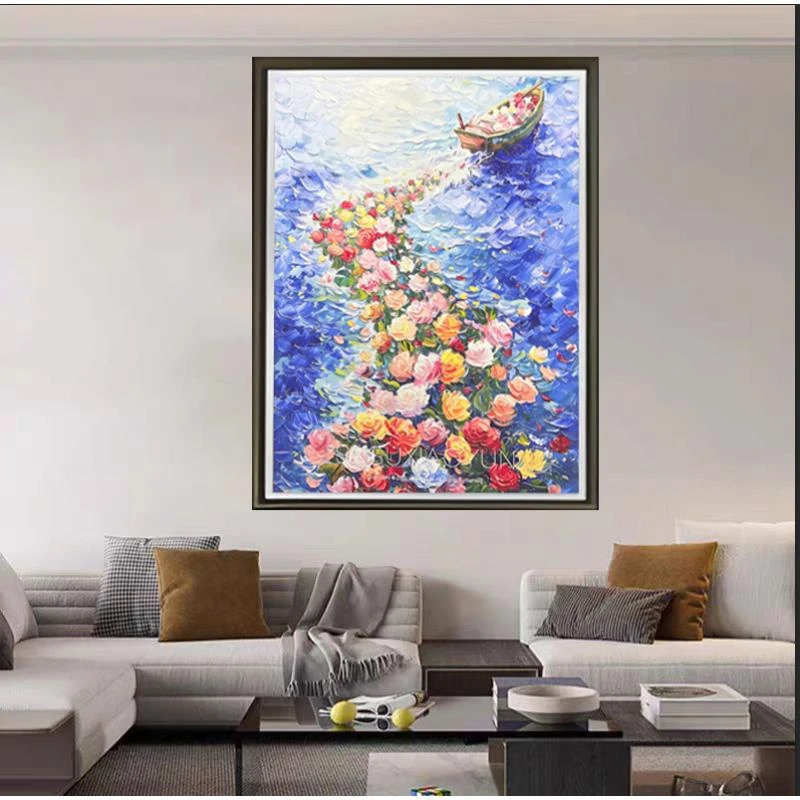 [喜宅家艺]X5一路生花装饰画餐厅客厅玄关楼梯尽头挂画壁画