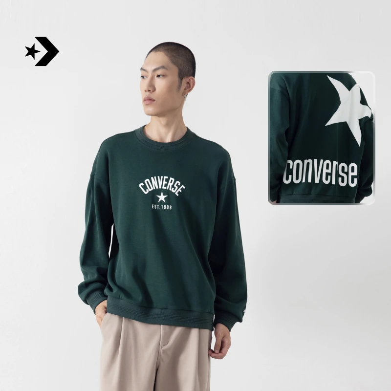 【秋冬新品】匡威男女复古星星卫衣叠穿圆领上衣CONVERSE UCJ109