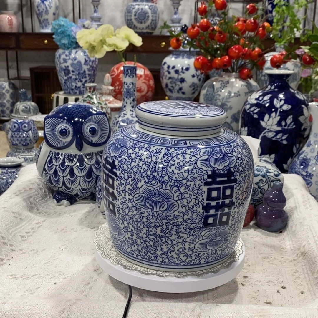 【闪购商品】摆件双喜罐子摆件……高度19