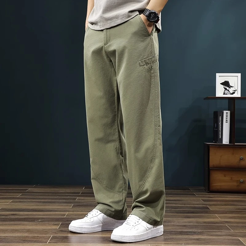 Cebrodz潮牌直筒工装裤男士新款2025夏季莱赛尔薄款阔腿休闲长裤