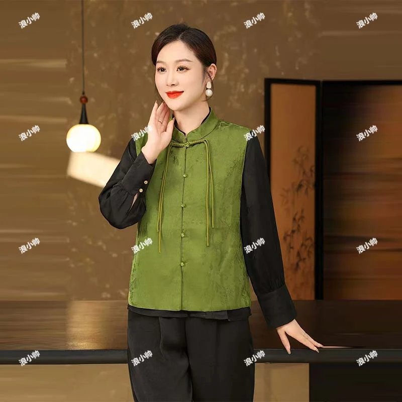 835新中式国风提花时尚气质马甲