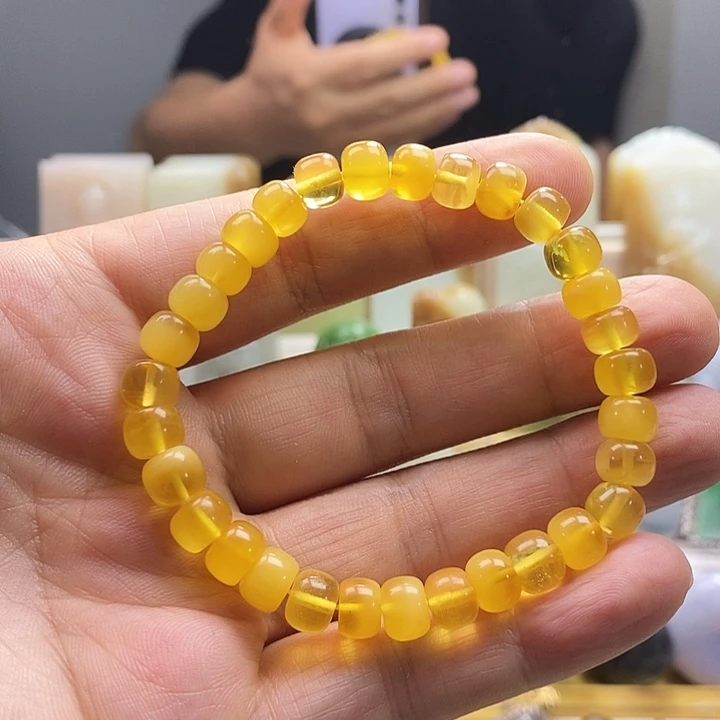 未镶嵌蜜蜡手链蜜蜡