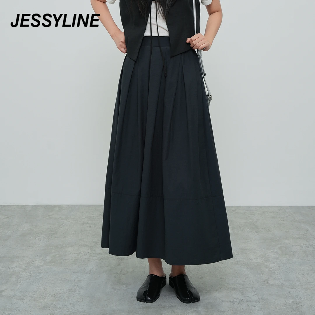 jessyline春季新款 杰茜莱高腰a字长款半身裙 513212289