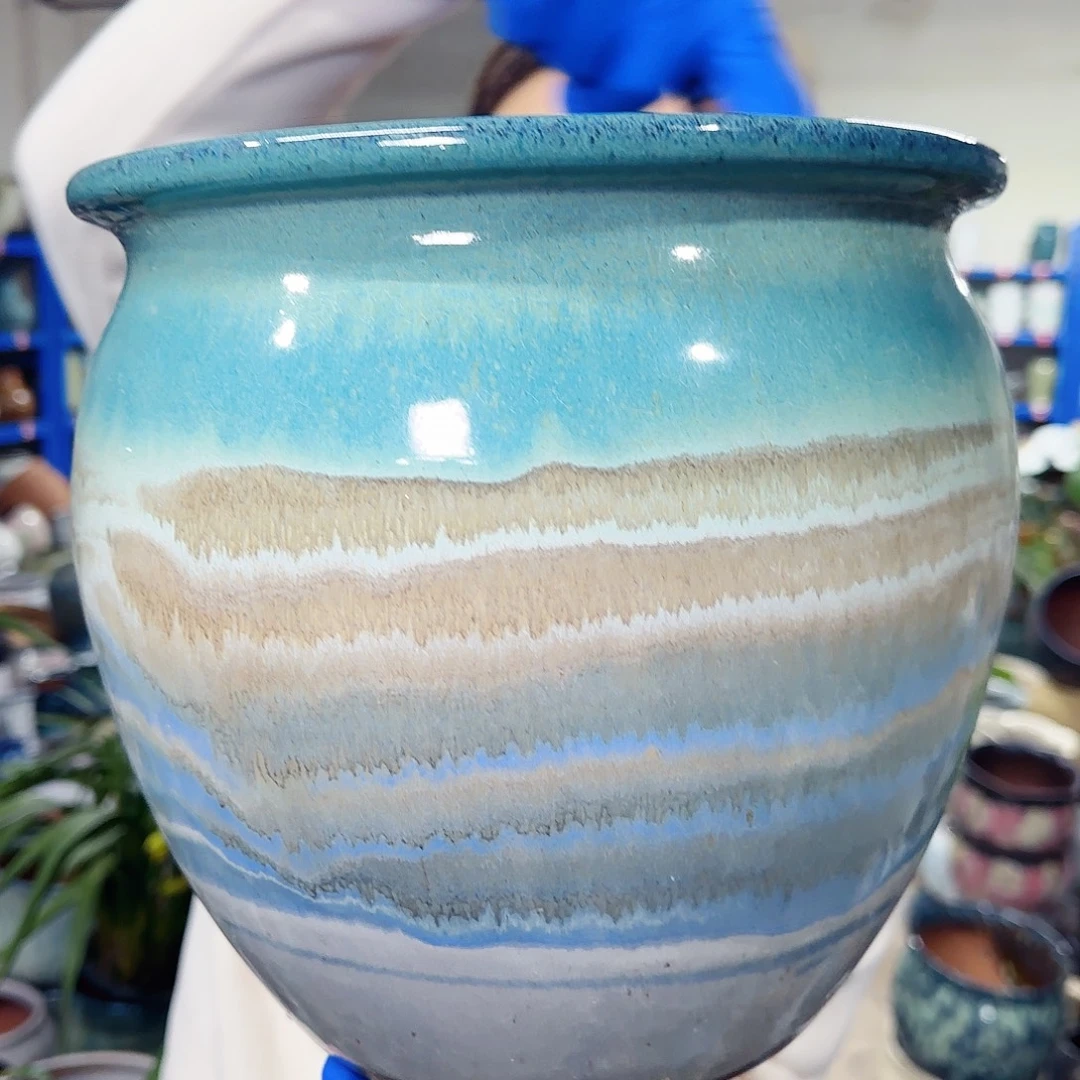 紫砂花盆高23口25