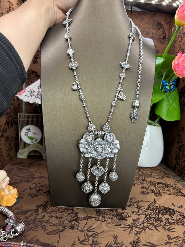 吊坠足银 小郑家纯银手工簪刻吊坠