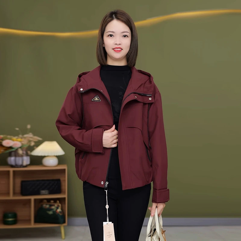 A019新款轻奢秋季女装短款休闲秋季外套气质减龄时尚中年大码外套