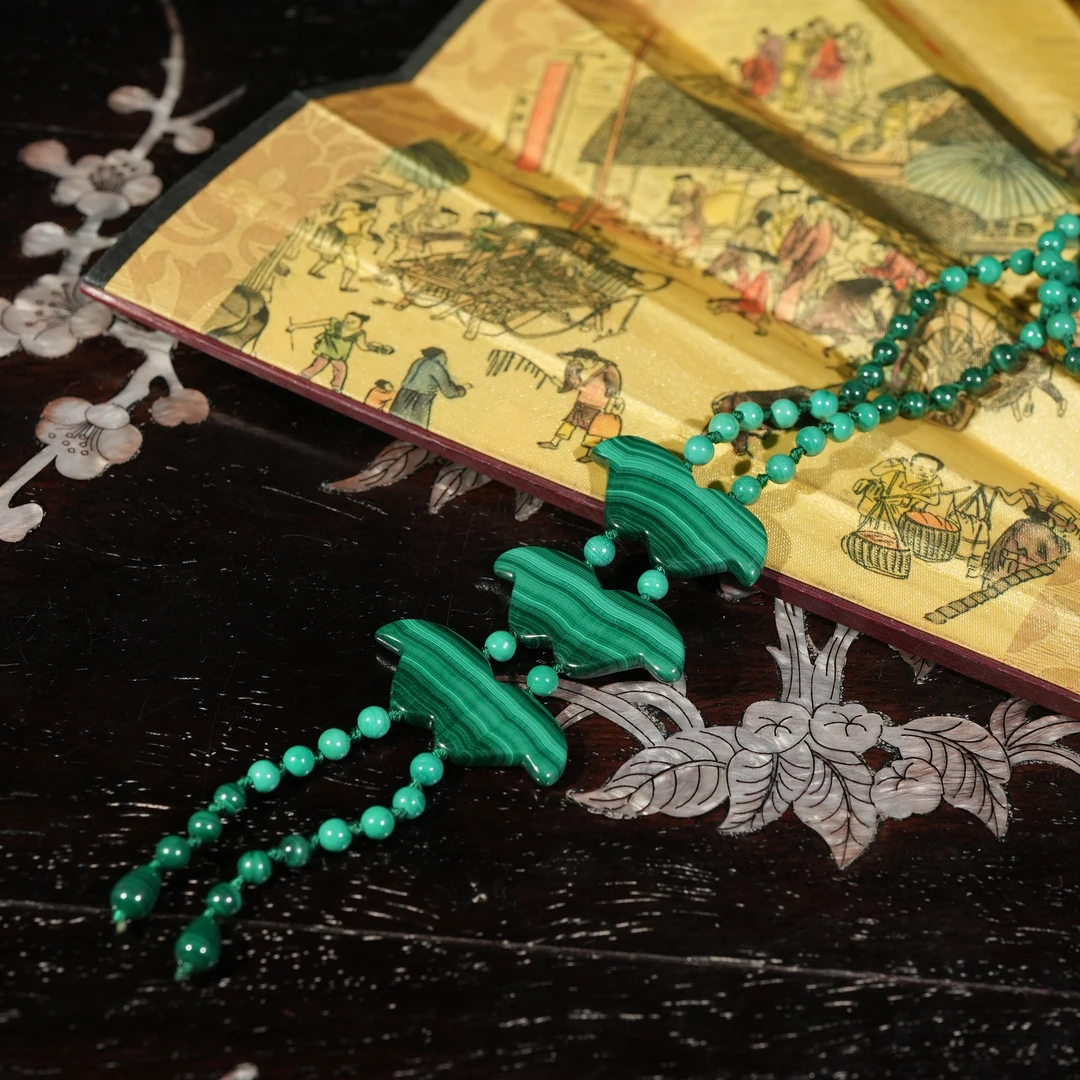 3.6香港王老板-孔雀石项链4s93