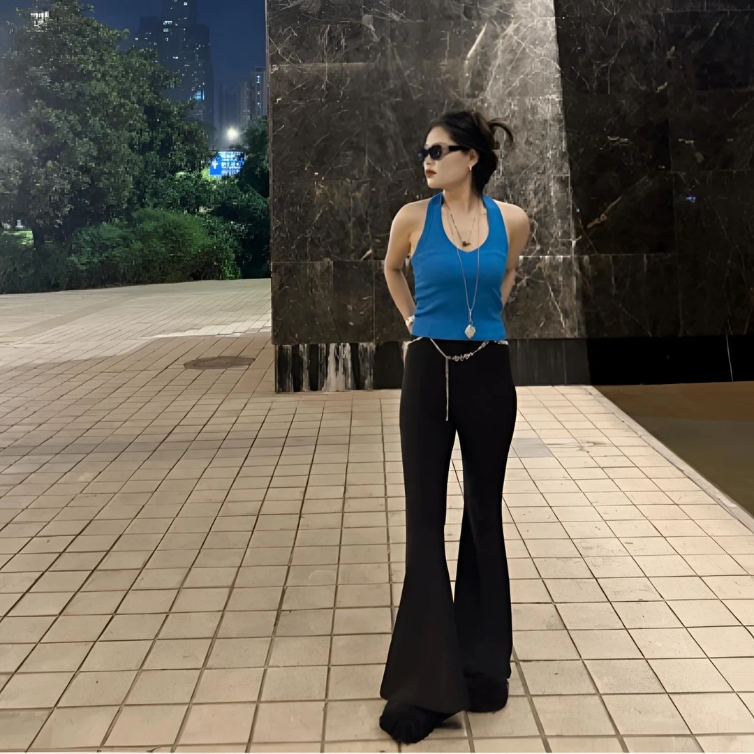 链接防晒喇叭裤显瘦气质长裤高腰夏季时尚外穿春夏服装修身休闲