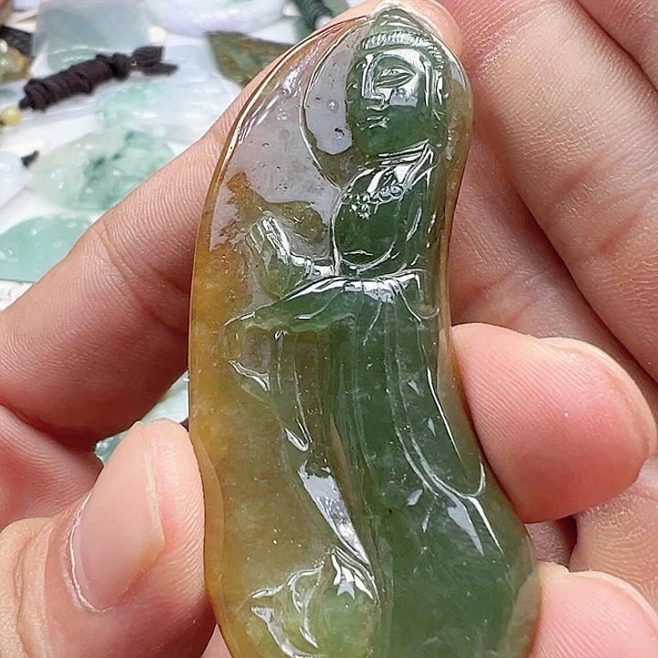 颈饰未镶嵌翡翠缅甸翡翠吊坠