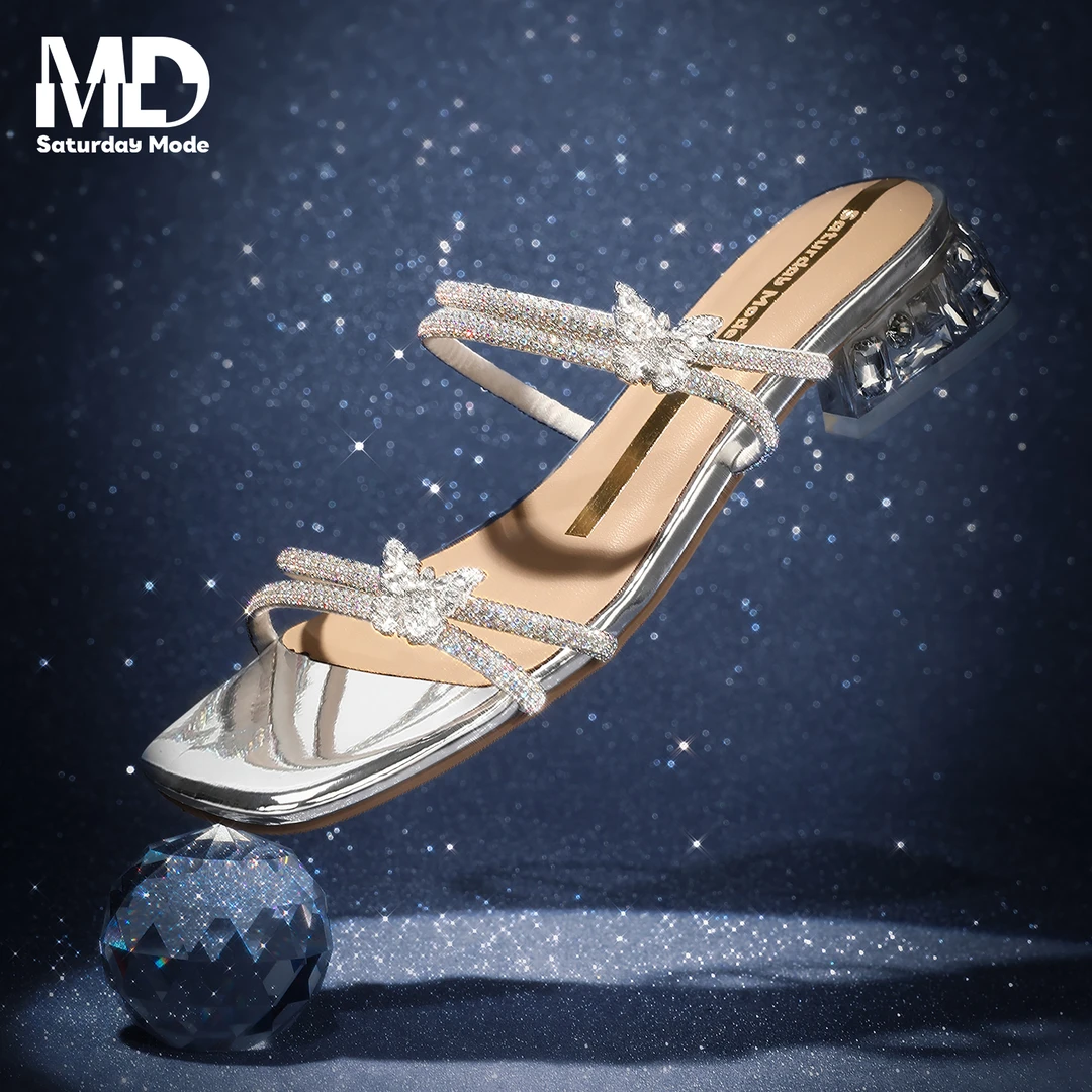 SATURDAYMODE法式凉拖2025春夏新款蝴蝶低跟一字拖凉鞋MDD2110D02