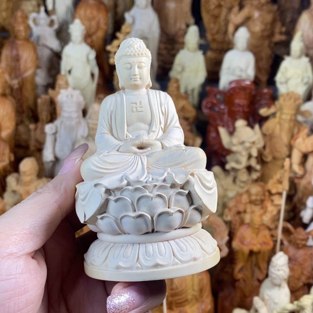 木黄杨18高大日如来瑕疵