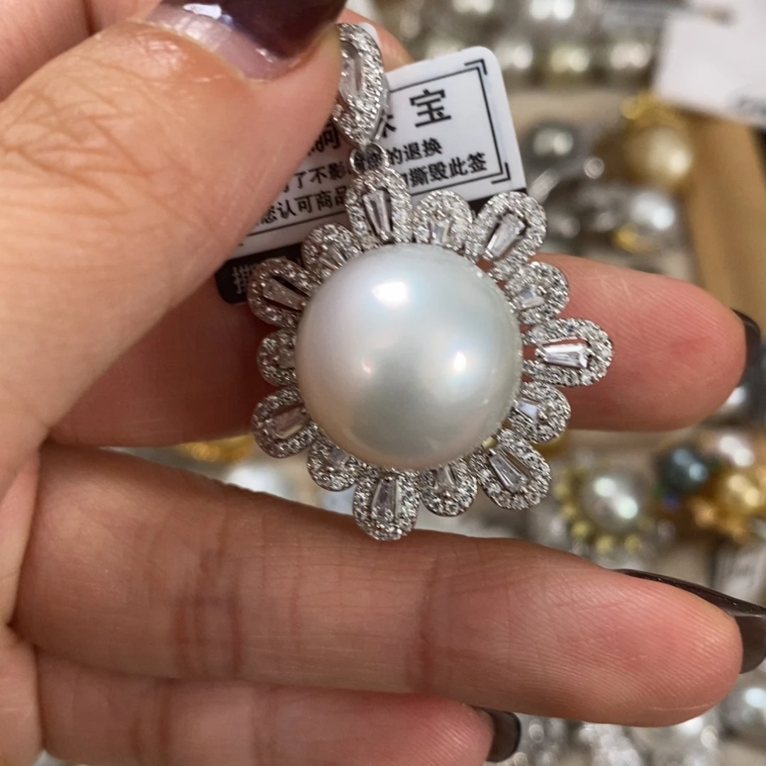 海水珍珠颈饰银S925镶嵌