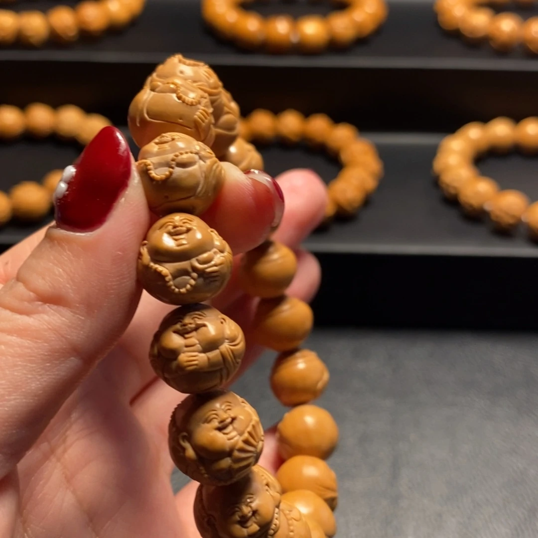 猴头核桃手串静**水大肚弥勒13.5