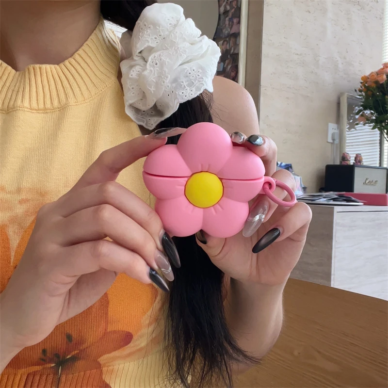 粉色花朵苹果airpodspro3保护壳airpods4保护套airpodspro2保护壳