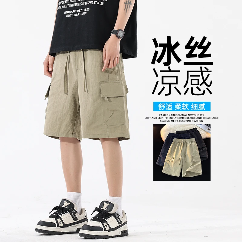 马克华菲工装五分裤男 2025夏装新款美式休闲中裤男宽松时尚短裤