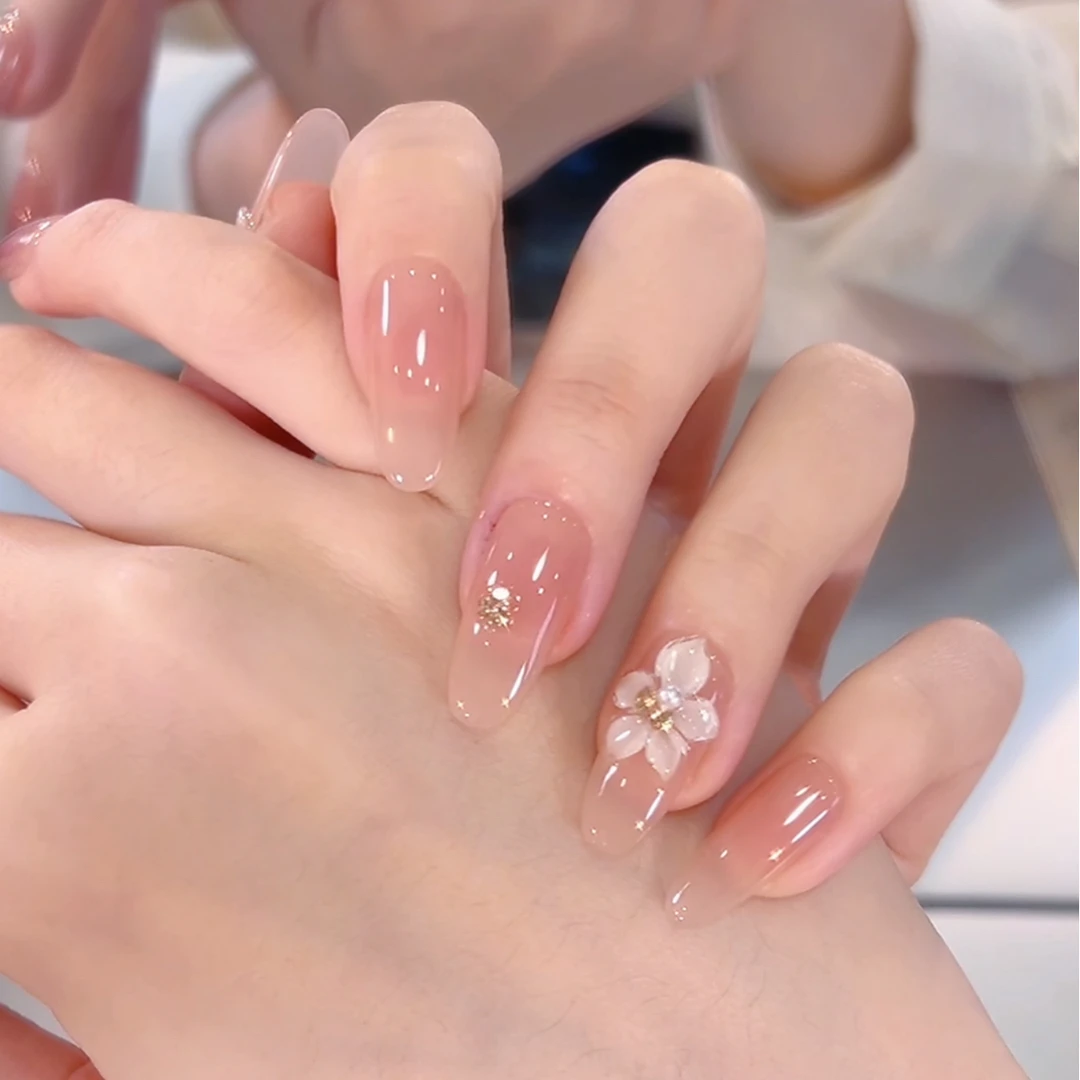 【冰雕花】纯纯子专属~高级~纯手工气质款光疗美甲猫眼带钻