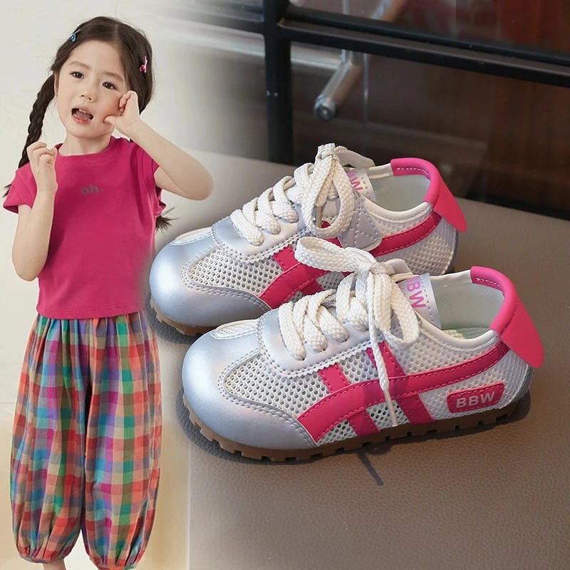 ABC女童网面德训鞋2025夏季儿童透网运动鞋男童轻便休闲鞋韩版