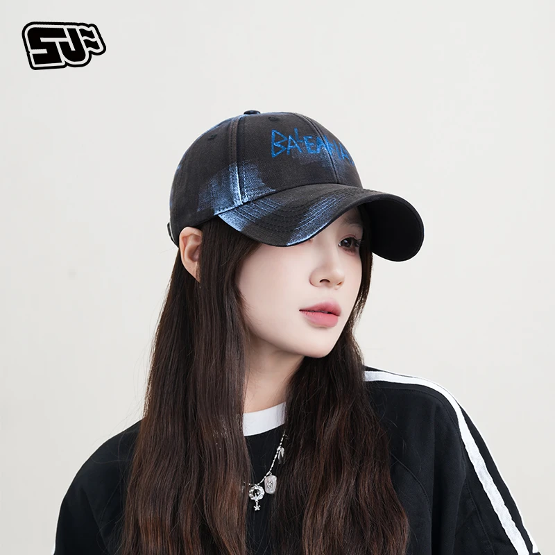 舒凡手绘工艺风格脏脏帽硬顶棒球帽户外休闲男女加大版型帽子