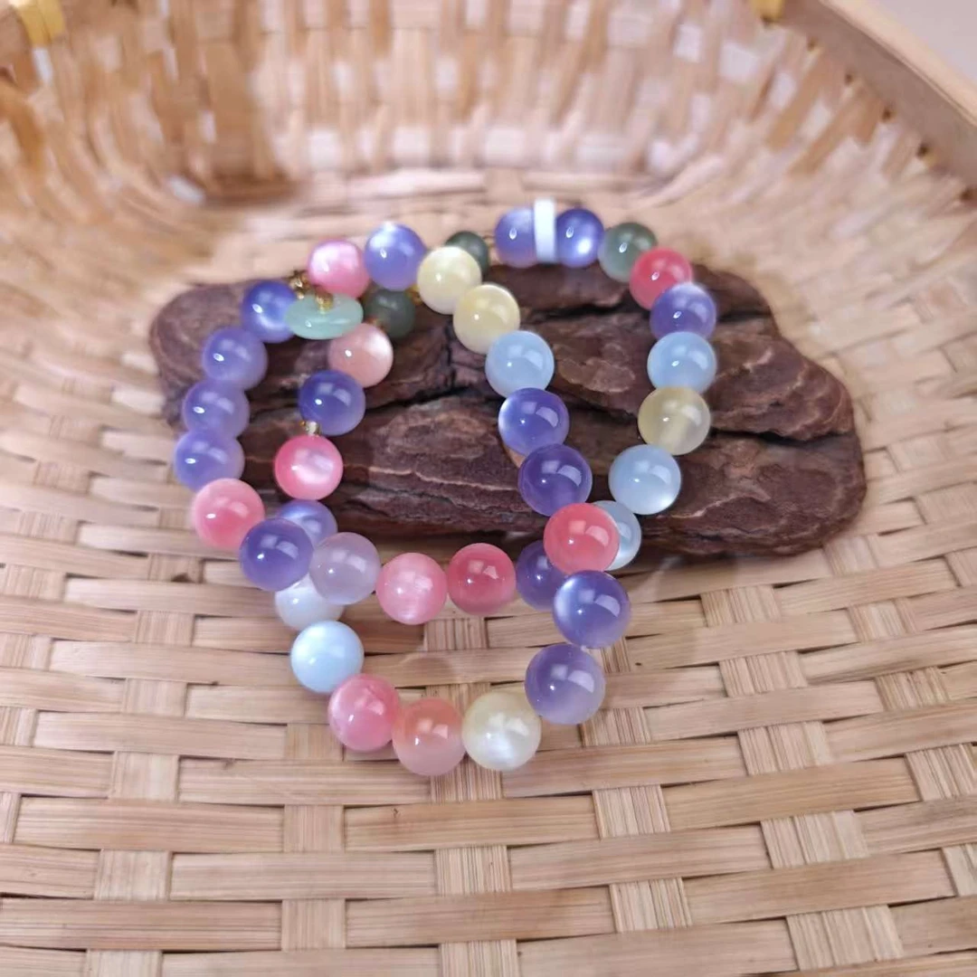 七彩海云母双圈手串 精选高端文玩