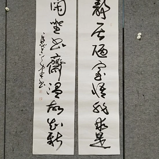 书法宋秉民。静居陋室。四尺对开