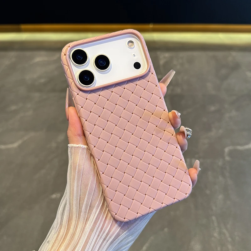 适用于苹果17promax手机壳新款编织17Air全包硅胶16透气15/14plus