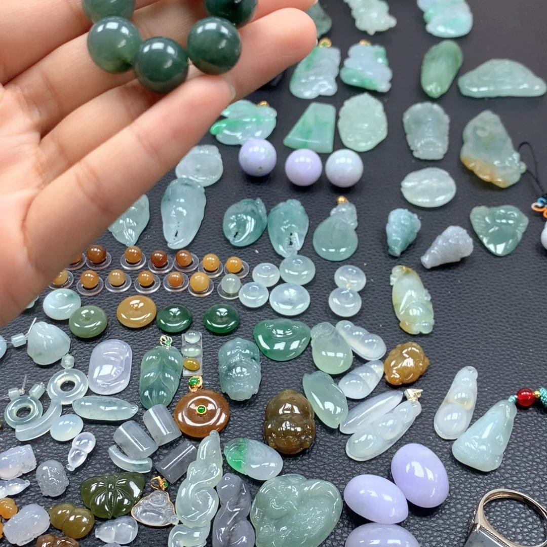 翡翠未镶嵌颈饰珠子多样性发货