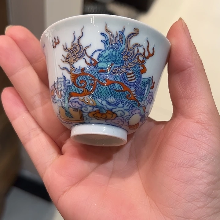 猪*原矿老派斗彩描金