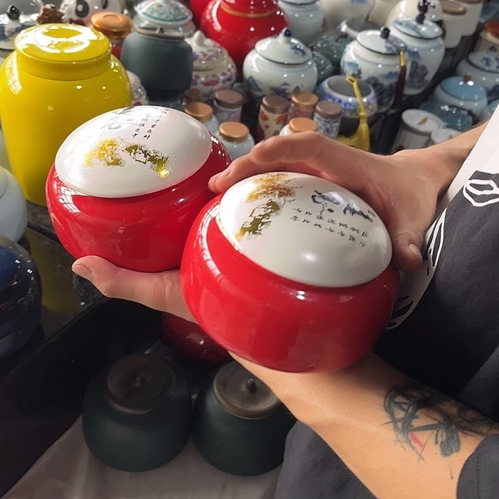 摆件润鹏陶瓷精选高档陶瓷茶叶罐