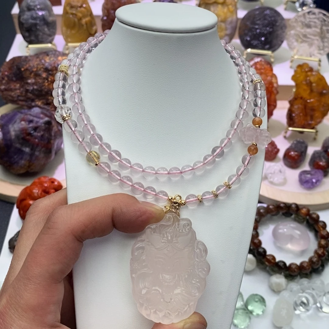 水晶未镶嵌颈饰吊坠