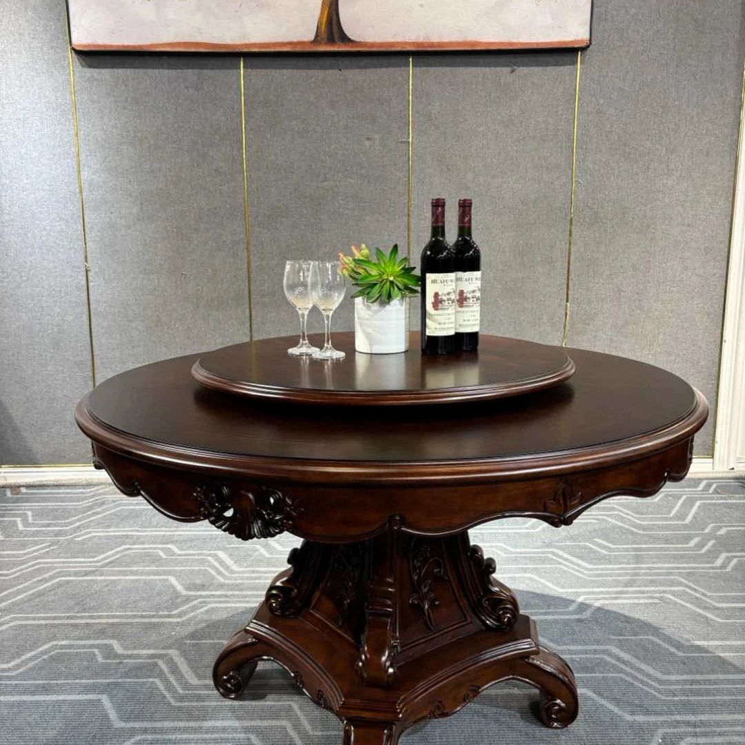 172圆餐桌1300*1300*800转盘800美式家用简约