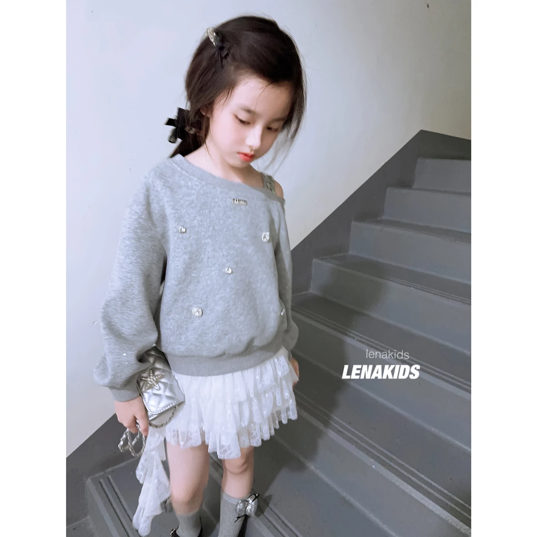 【现货】Lenakids时髦高定百搭洋气高级感上衣蕾丝莎裙24082901
