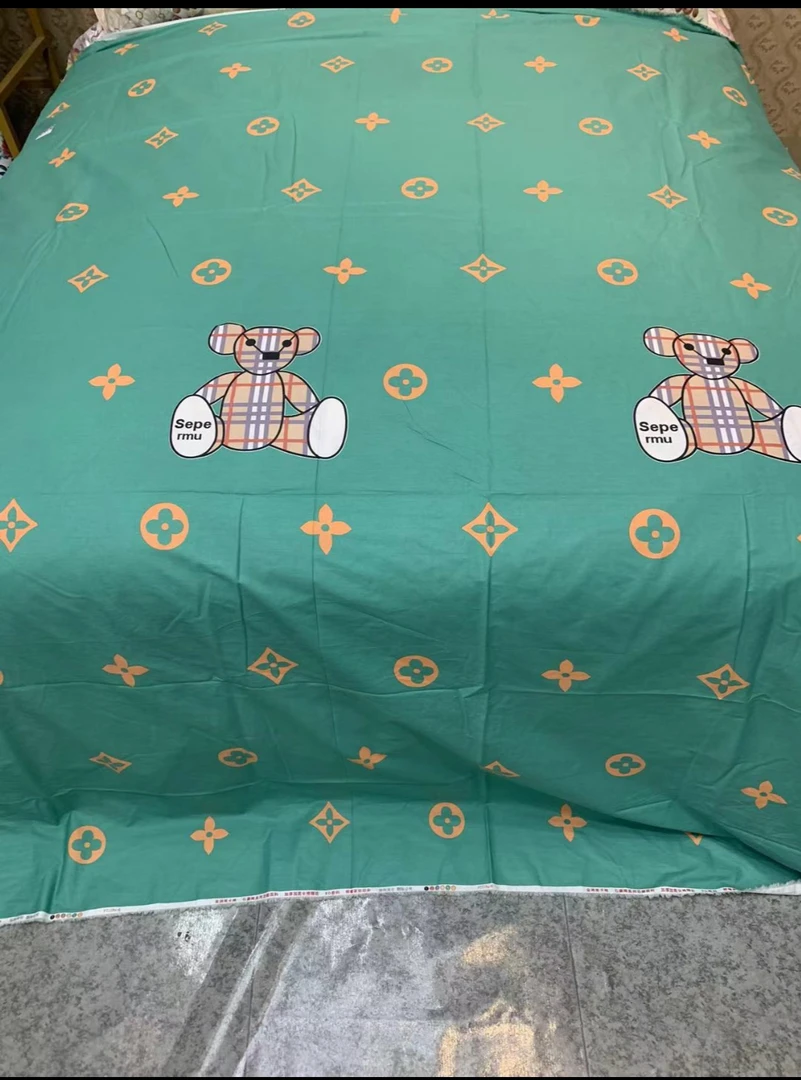 加厚全棉斜纹布料   小熊（默认不加工，加工需告知客服备注）