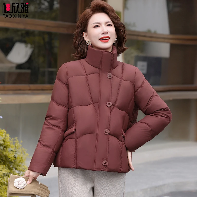 妈妈冬装外套羽绒棉服2025新款贵夫人棉衣中老年女装短款保暖棉袄