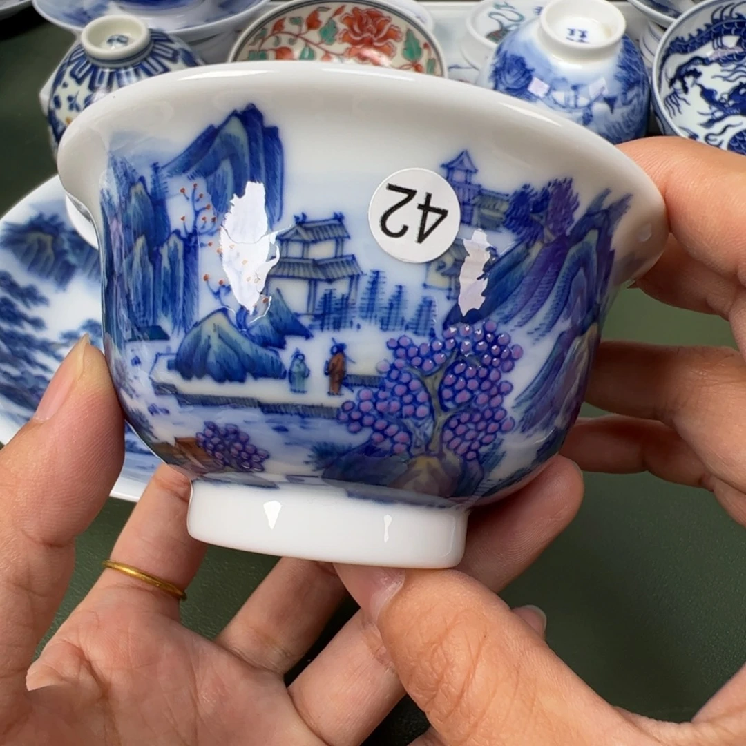 陶瓷景德镇纯手工纯手绘茶具木木42