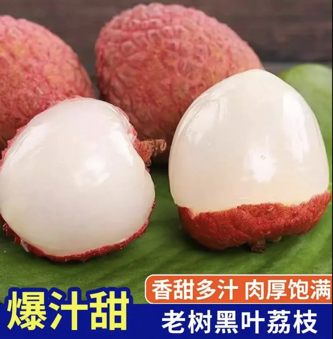 【冷链包邮】黑叶荔枝新鲜时令水果清甜多汁产地新鲜现摘先发