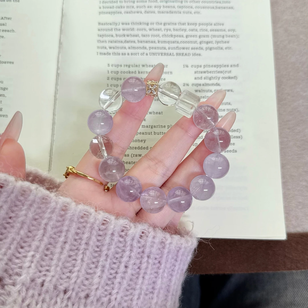 【仲夏夜之梦】13.5mm薰衣草紫水晶手串女设计感天然水晶手链Y277