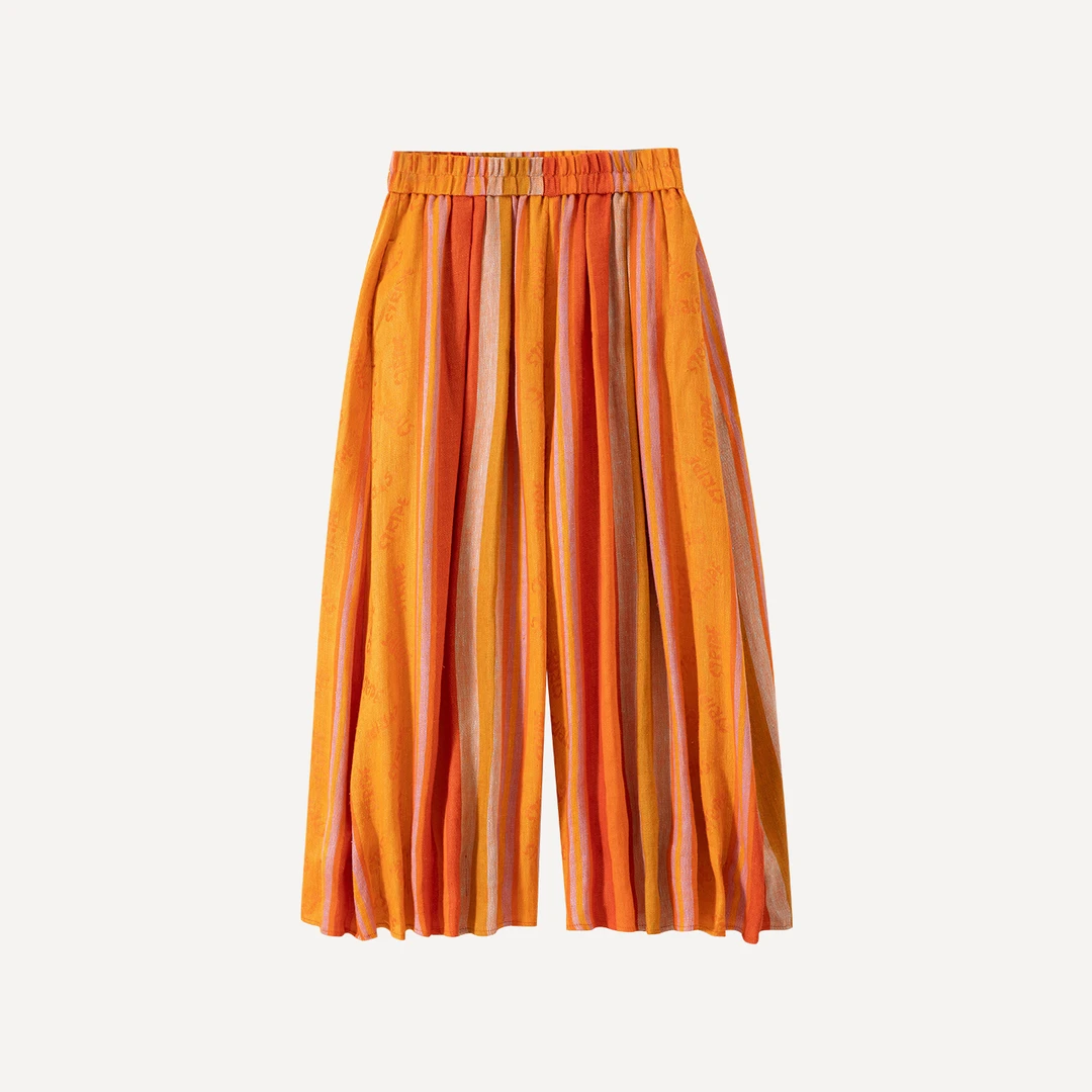 【贵姐NICOLE】意大利进口面料高端时尚休闲气质阔腿麻裤5NKC048