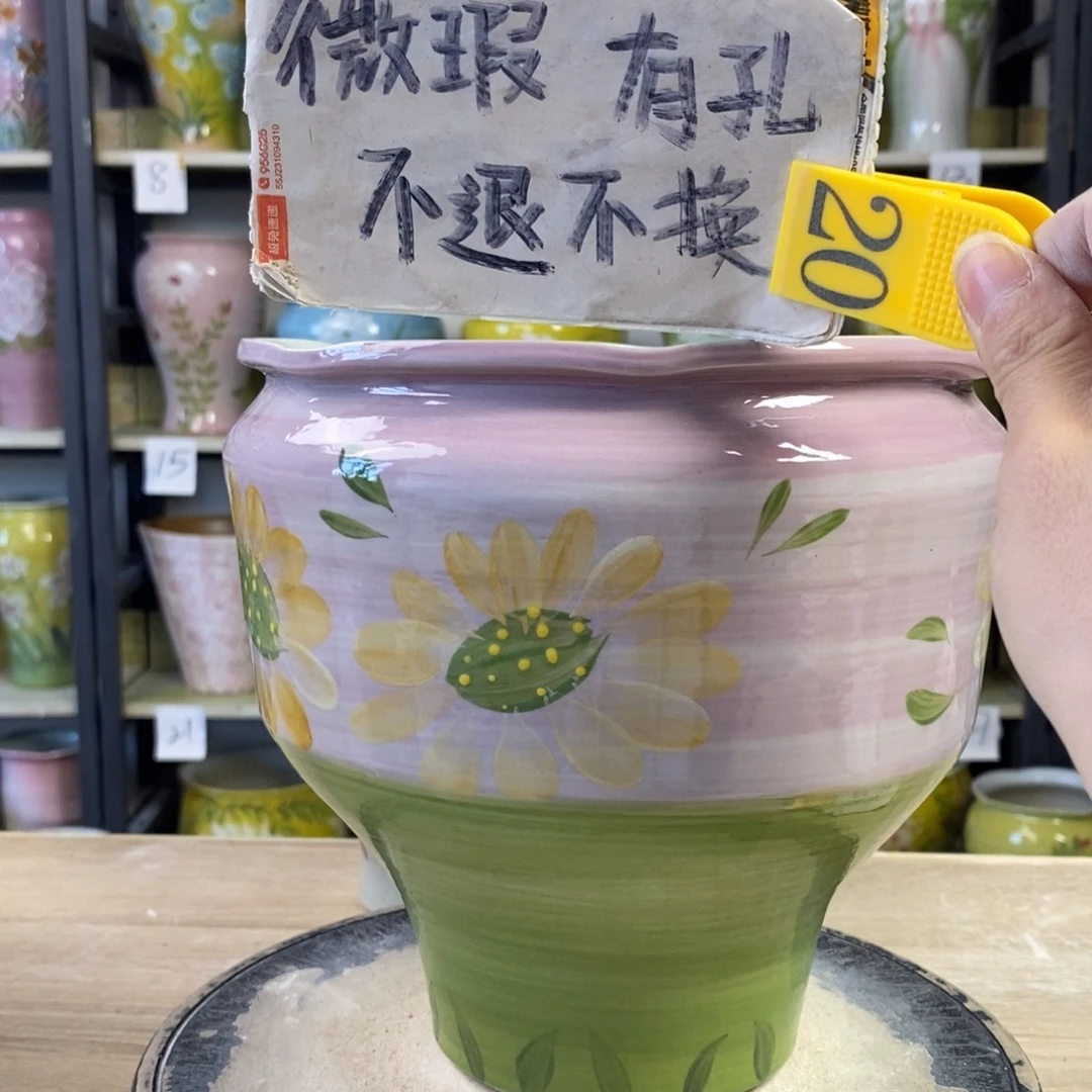 景德镇手工手绘陶瓷花盆