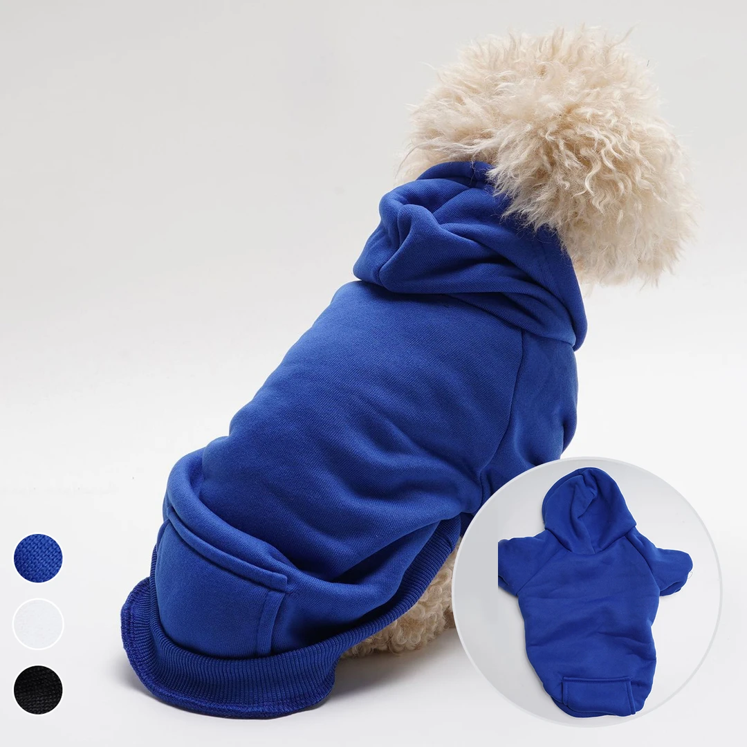 货源时尚保暖英短蓝猫泰迪中小型犬戴帽抓绒狗衣服宠物卫衣