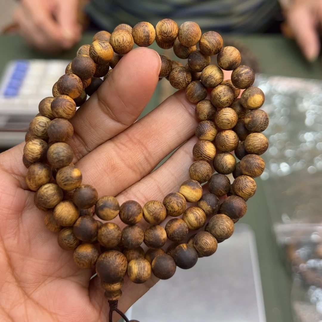 手串沉香虎斑棋卡7/16g多圈