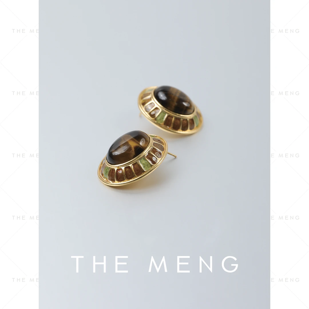 铜合金玻璃耳饰 THE MENG【搭配单品】通勤百搭时尚耳环#M244U0029