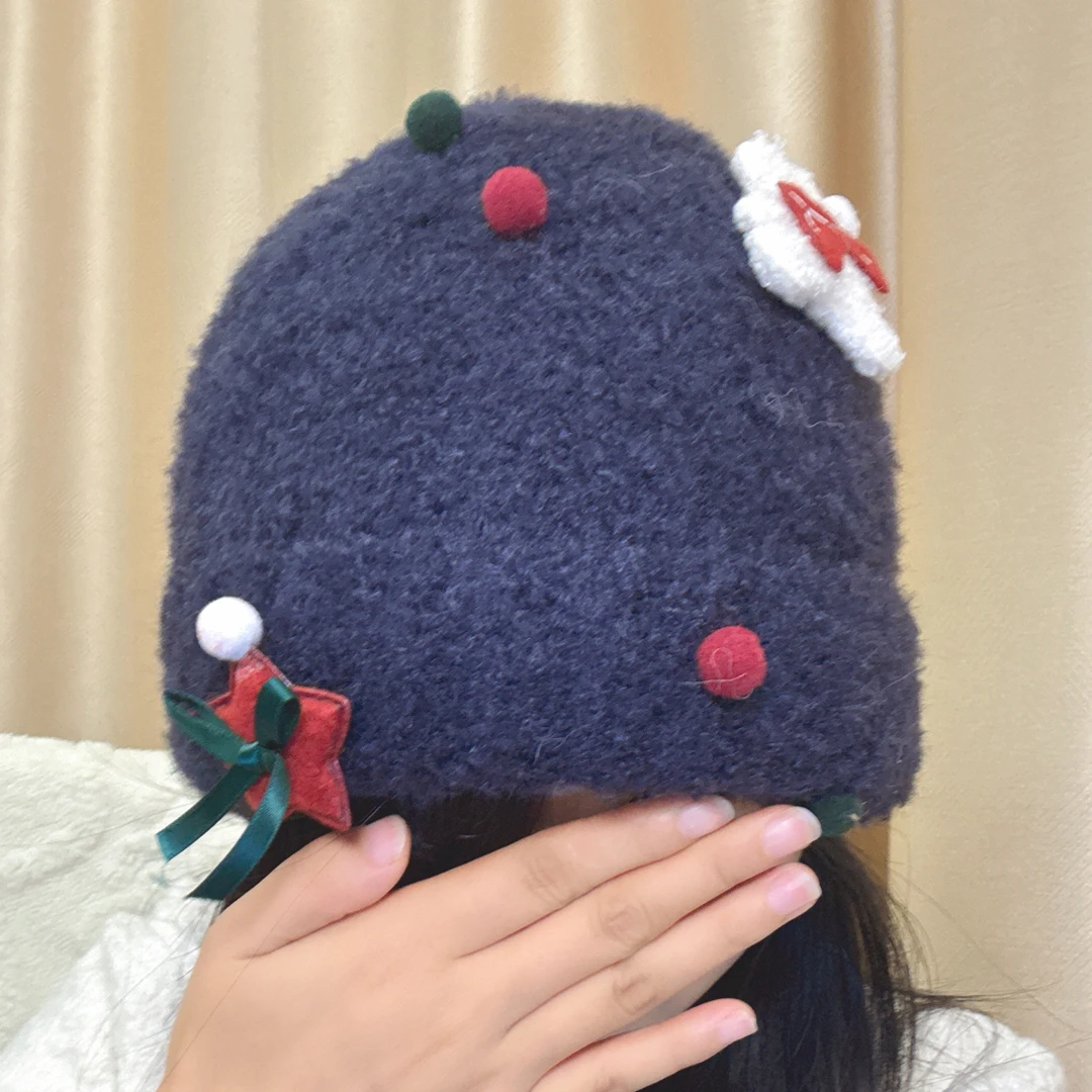 可爱圣诞日常毛绒帽子